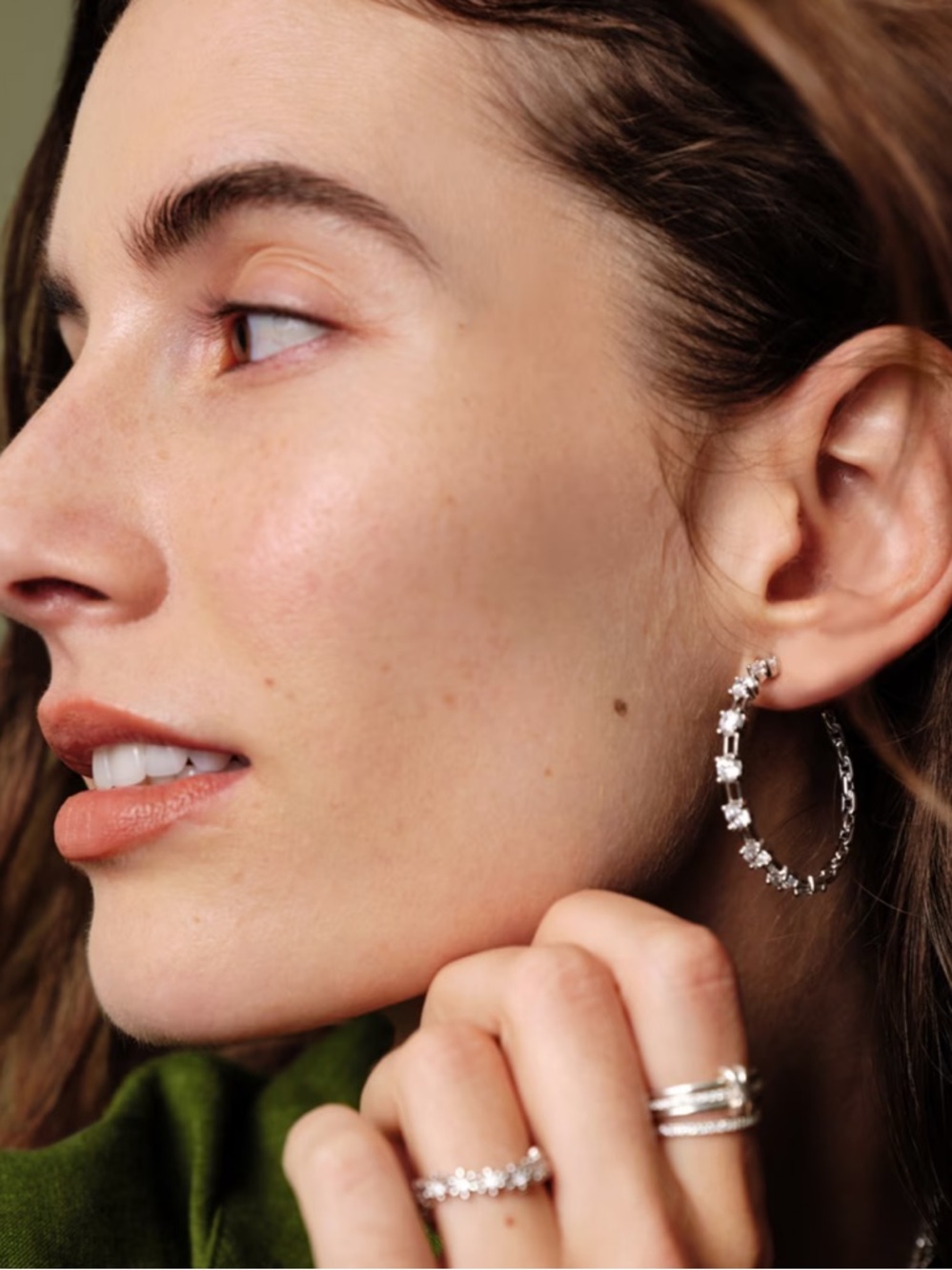 NWT Kendra Scott Lexi Silver Hoop Earrings - Picture 3 of 8